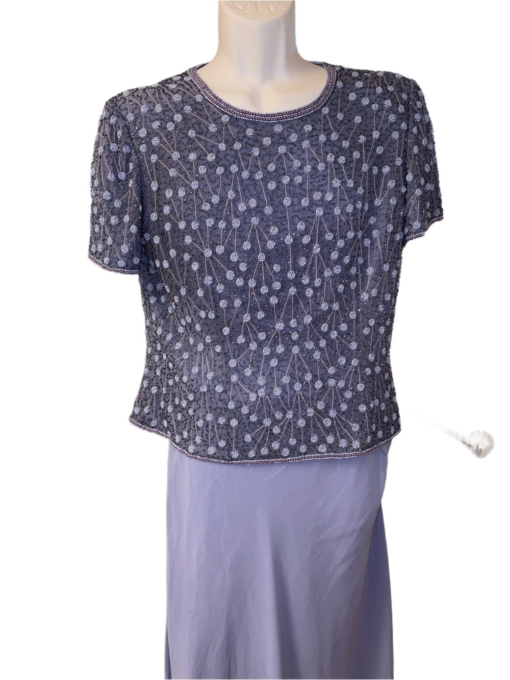 ADRIANNA PAPELL VINTAGE Lavender Formal 2-Piece Beaded Gown Size 16 (check msmt)